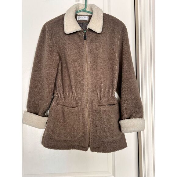 Sandro Jackets & Blazers - Sandro vintage fleece teddy coat light brown and cream jacket sz small